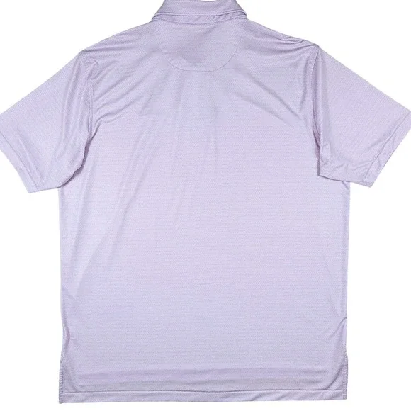 Peter Millar Summer Comfort Mens XL Purple Geometric Print Performance Golf Polo - Picture 4 of 7